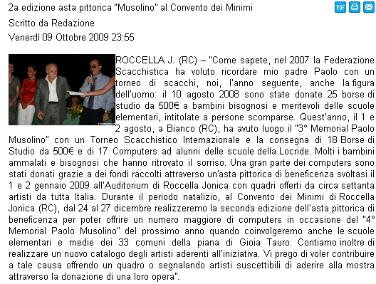 Articolo sulla mostra pittorica